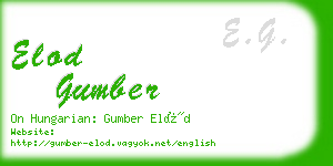 elod gumber business card
